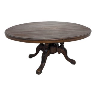 Antique Oval Coffee Table in Mahogany with Marquetry For Sale