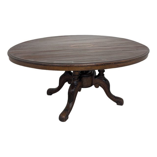Antique Oval Coffee Table in Mahogany with Marquetry For Sale