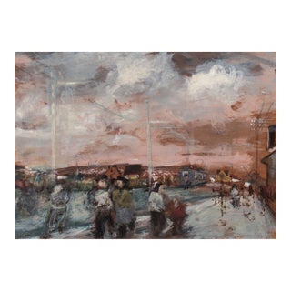 'Train Station, Geneva' by Freida Wihelmine Doppler, Circa 1890, Swiss Woman Expressionist Artist, Vienna Secession For Sale