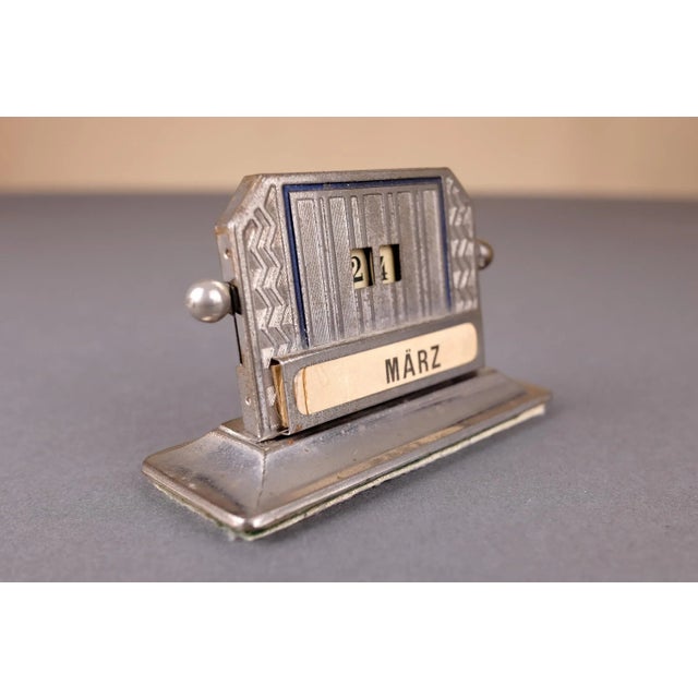 Vintage Art Deco Chrome-Plated Perpetual Calendar For Sale - Image 3 of 13