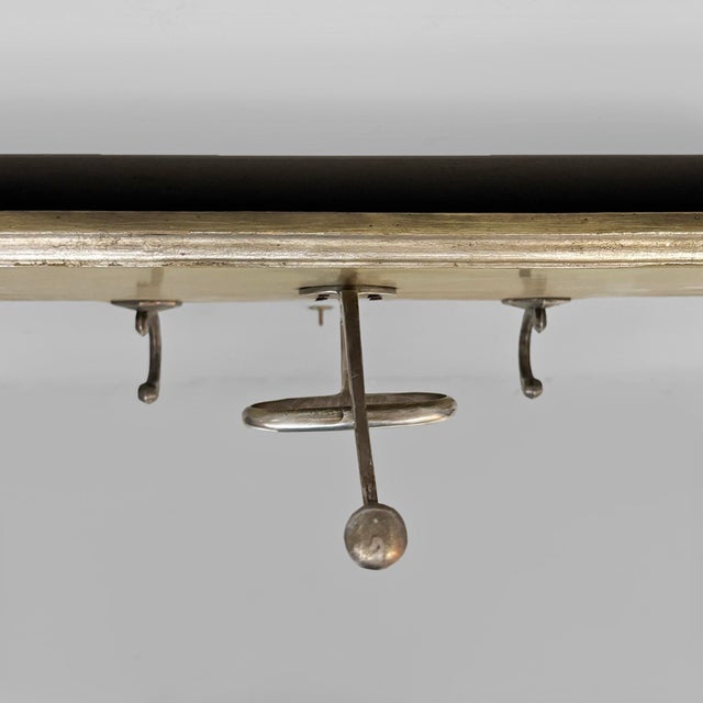 Mid-Century Modern Italian Wooden and Metal Wall Coat Rack, 1950s For Sale - Image 15 of 16