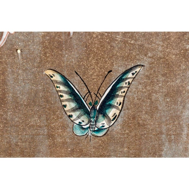 Late 19th Century Framed Late 19th Century Hand-Painted Chinoiserie Wallpaper Panel For Sale - Image 5 of 11