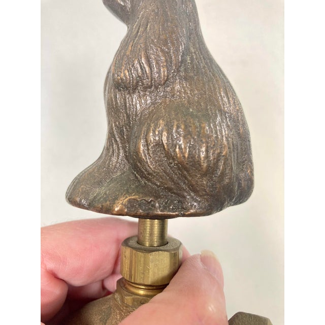 Vintage Brass and Bronze Dog Garden Water Spigot For Sale - Image 10 of 11