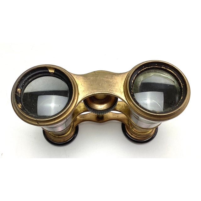 Victorian Elegant 1890s Antique Mother-of-Pearl Opera Glasses g.w. Russell, Philadelphia For Sale - Image 3 of 5
