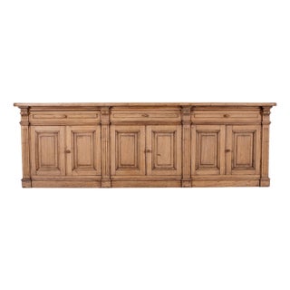 Country French Provincial Bleached Oak Enfilade Sideboard 8 Ft For Sale