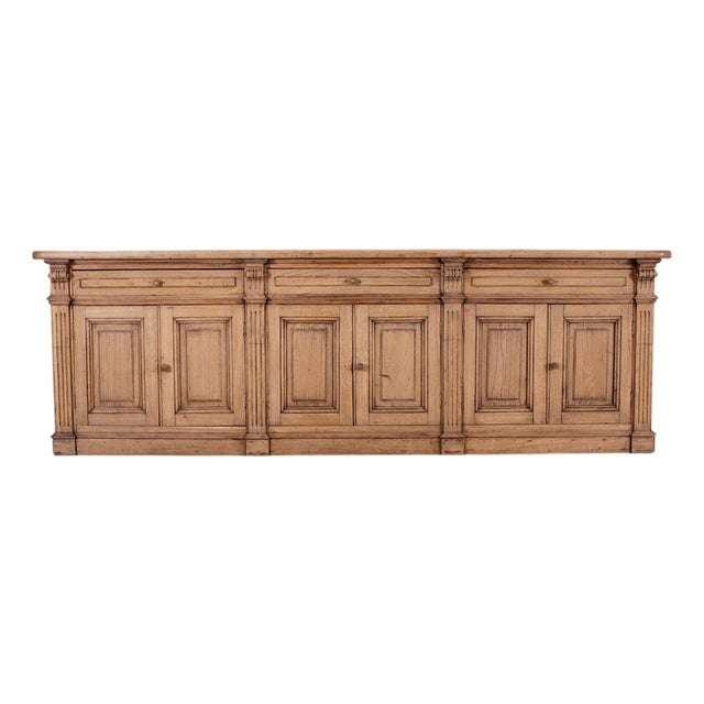 Country French Provincial Bleached Oak Enfilade Sideboard 8 Ft For Sale