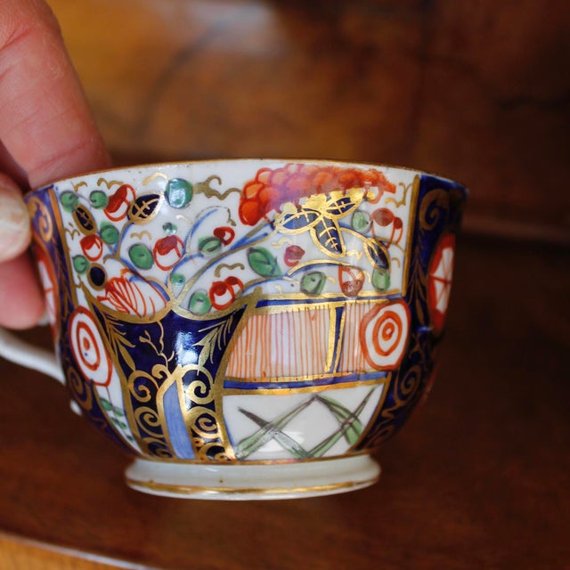 Derby Early 19th Century Gilt Imari Cup and Saucer For Sale - Image 10 of 13