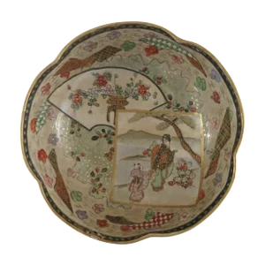 1900s Vintage Japanese Meiji Period Satsuma Earthenware Bowl