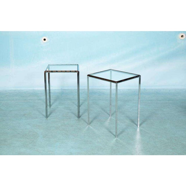 Set of Vintage Side Tables in Glass and Chrome from Herman Miller For Sale - Image 5 of 17