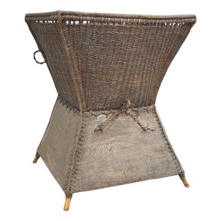 Vintage Ifugao Woven Rattan and Bamboo Potato Carrying Basket From the Philippines For Sale