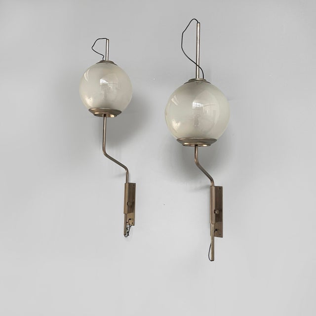 Mid-Century Modern Mid-Century Modern Italian Glass Wall Lamps LP11 by Luigi Caccia Dominioni for Azucena, 1950s, Set of 2 For Sale - Image 3 of 14