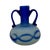 A hand-blown glass amphora-style vase. Displaying the striking and iconic "Phoenician style," this beautiful folk art...
