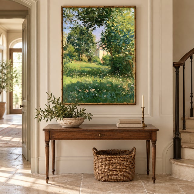 French Country French Country Impressionist Landscape Art Print – Cottage Garden, 10" X 13" For Sale - Image 3 of 9