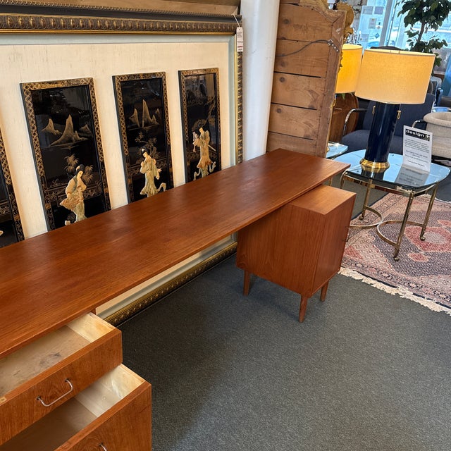 Mid 20th Century Teak Wood Office Desk With Cabinet For Sale - Image 13 of 18