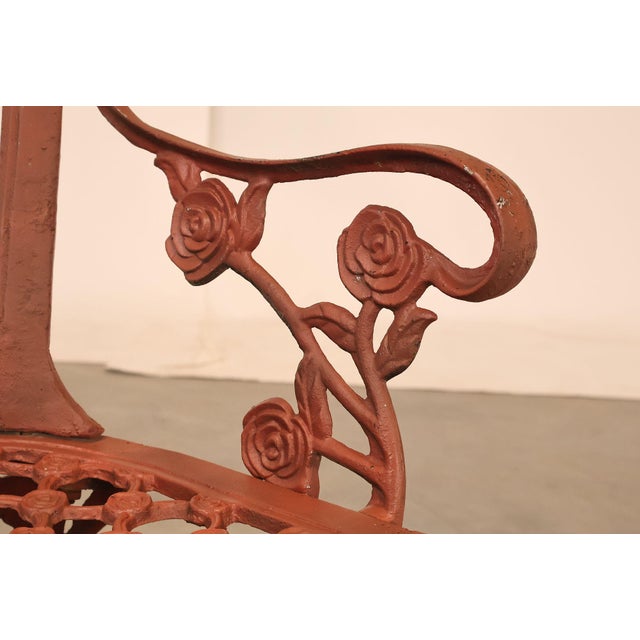 Cast Aluminum Vintage Rose Garden Bench For Sale - Image 13 of 18