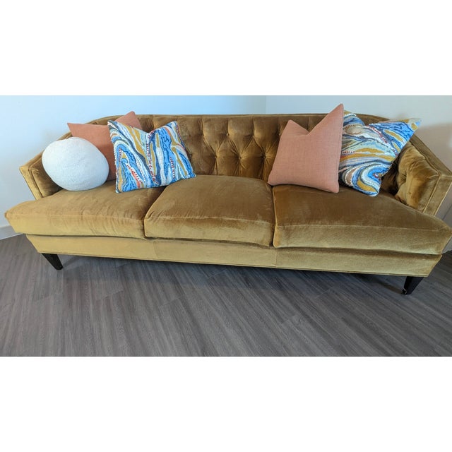 MCM style. Handcrafted in the USA. 2 years old with some light wear. Decor pillows included. Smoke-free, pet-free environment