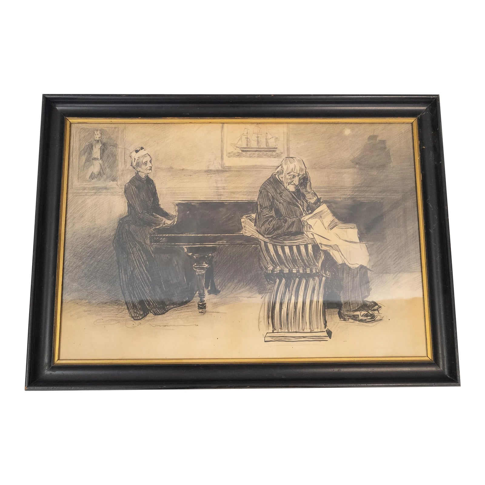 Early 20th Century Pen and Ink Illustration Drawing by Charles Dana ...