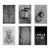 Set of 6 - 'Antique Locks' - Unframed Contemporary Black and White Gallery Wall of Photographs Installation For Sale