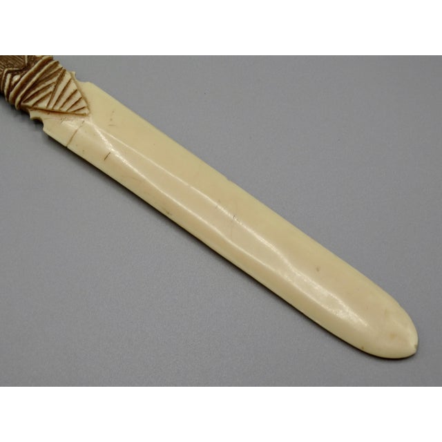 English Antique Carved Page Turner Paper Knife Letter Opener For Sale - Image 3 of 9