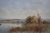 Antique Albert Matthews Panoramic Riverscape Landscape Watercolor Painting 22" For Sale - Image 9 of 10