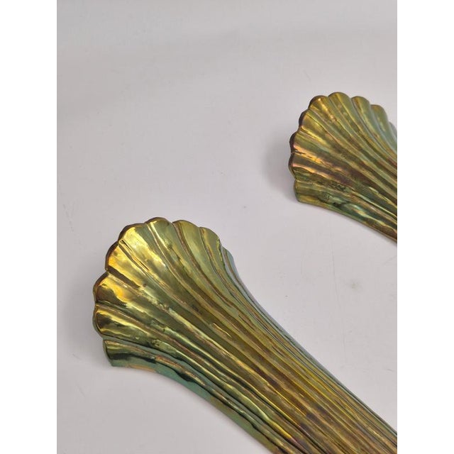 1940s Swedish Modern Candle Sconces in Brass attributed to Lars Holmström, Arvika, 1940, Set of 2 For Sale - Image 5 of 7