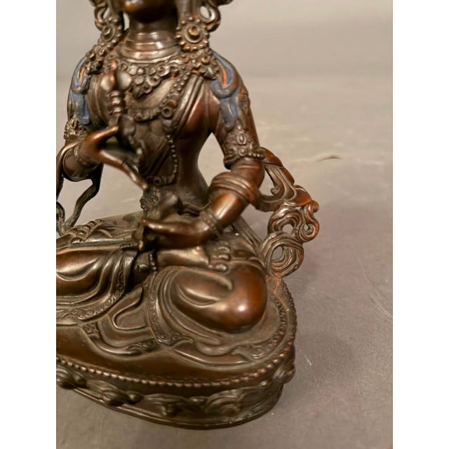 Bronze Statue of Buddha, Vintage For Sale - Image 12 of 14