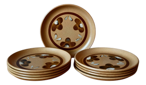 Vintage Sarreguemines Stoneware Dinner Plates, 1970s, Set of 9
