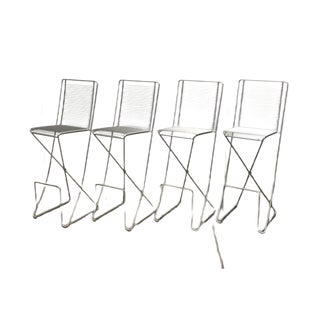 German 2nd Generation Kreuzschwinger Bar Stools by Till Behrens for Till Behrens Systeme, 2000s, Set of 4 For Sale
