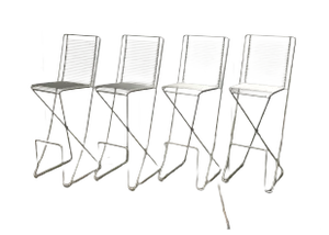 German 2nd Generation Kreuzschwinger Bar Stools by Till Behrens for Till Behrens Systeme, 2000s, Set of 4