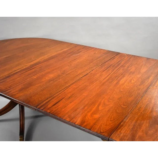 1900 - 1909 Antique Regency Style Mahogany Pedestal Dining Table, 1900s For Sale - Image 5 of 7