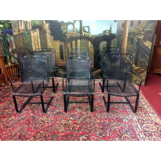 Metal Vintage Salterini Style Patio Chairs, Set of Six For Sale - Image 7 of 11