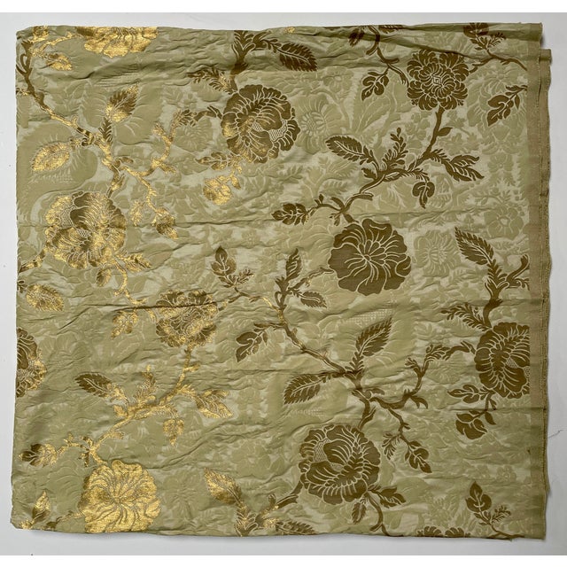 2006 Ralph Lauren “Wiltmore Gilded” silk floral brocade fabric in a handsome champagne color with gold metallic motifs. It...