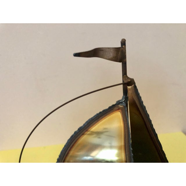 Mid 20th Century Vintage Signed Sailboat Sculpture For Sale - Image 5 of 6