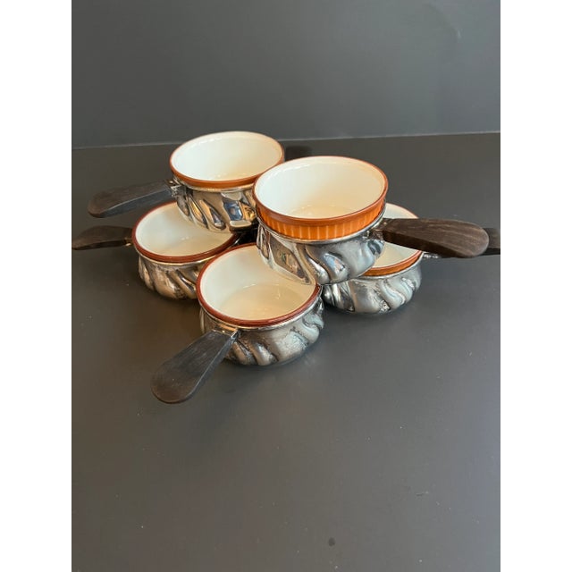 1960s Vintage Schnaufer Dresden and Rosenthal Inserts 800 Silver German Ramekin Dishes- Set of 6 For Sale - Image 13 of 13