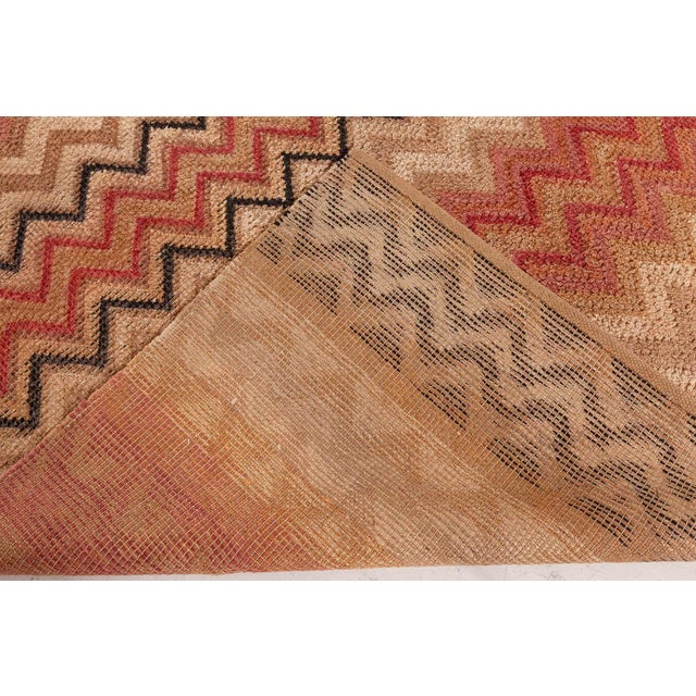 Mid-Century Modern Doris Leslie Blau Scandinavian Mid-Century Abstract Warm Tan Rug Half Pile For Sale - Image 3 of 8