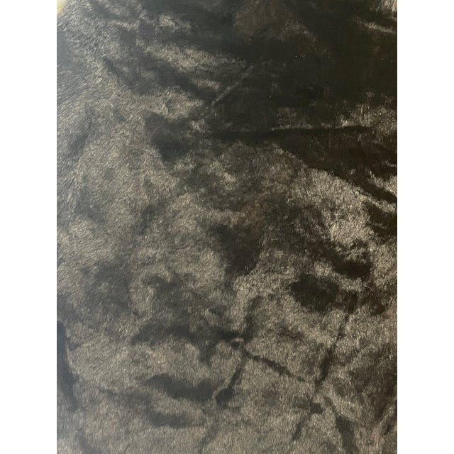 1970s Pair of Small Black Silk Shearling Fur Throws For Sale - Image 5 of 6
