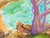 Karen Druker "Purple Cypress" Modern Pastel Vertical Landscape Circa 2010 For Sale In Monterey, CA - Image 6 of 7