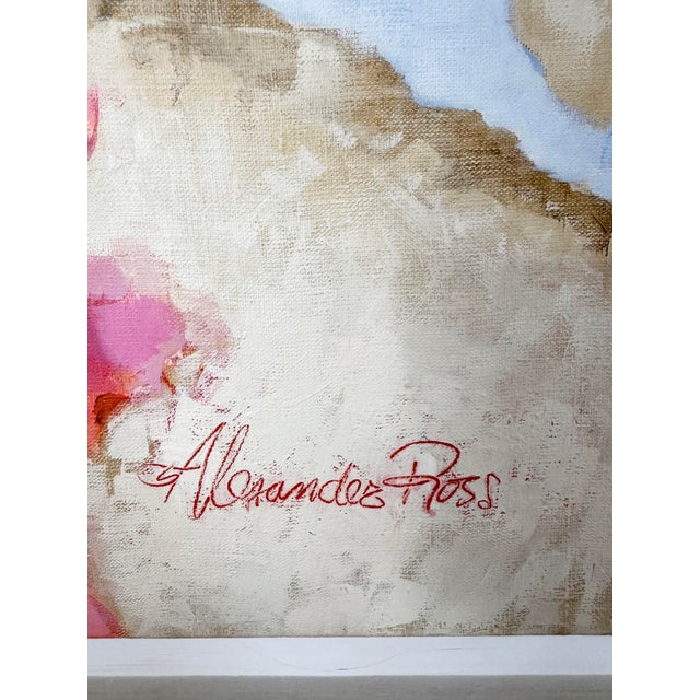 Alexander Ross (Scottish American, 1908–1990), oil on canvas titled “Blossoming Flowers,” depicting a lively, expressive...