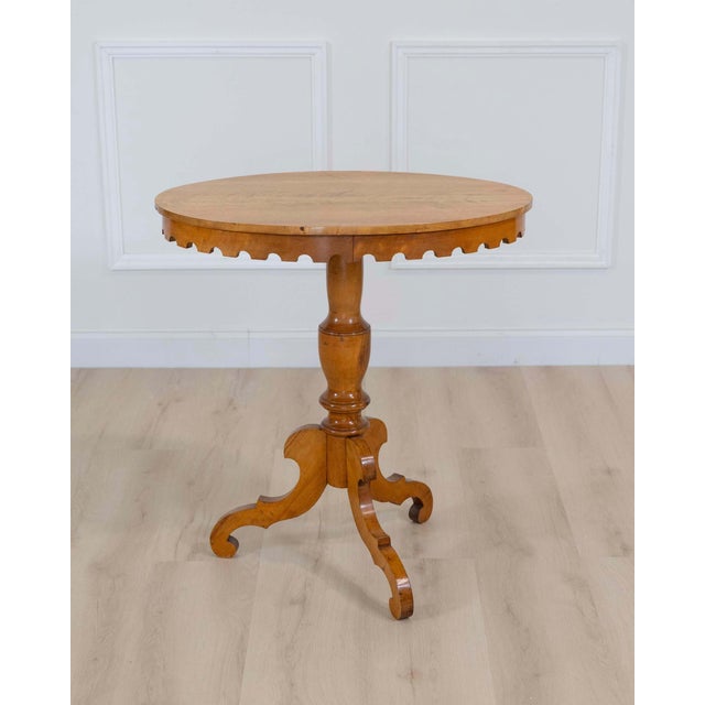 Gustavian (Swedish) 19th Century Swedish Oval Flame Birch Side Table, Circa 1890 For Sale - Image 3 of 9