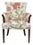 Carved Mahogany Regency Style Lounge Accent Chair, Floral Upholstery, Usa, 1940's For Sale