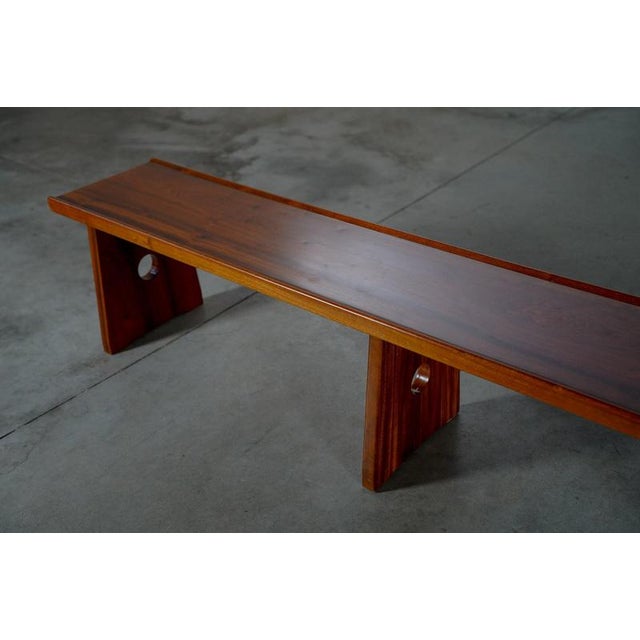Late 20th Century Vintage Brazilian Bench in Wood, 1980s For Sale - Image 5 of 9