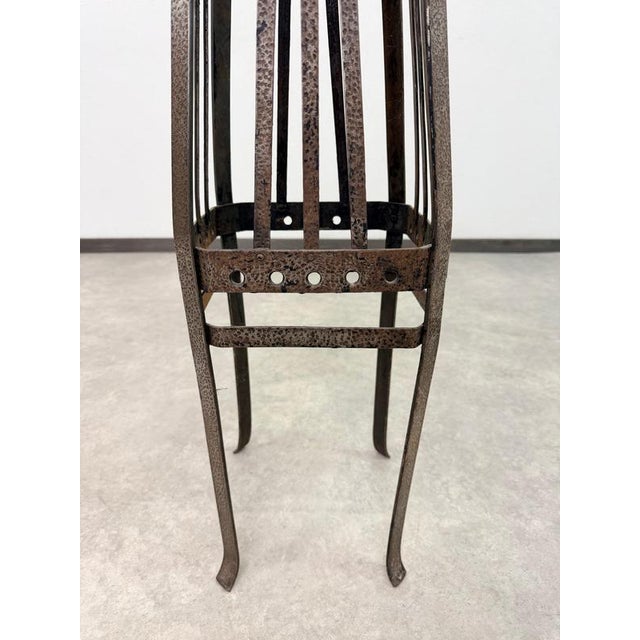 Art Nouveau Wrought Iron Plant Stand in the style of Wiener Werkstätte, 1890s For Sale - Image 6 of 12