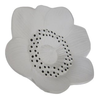 Signed Lalique Glass Flower For Sale