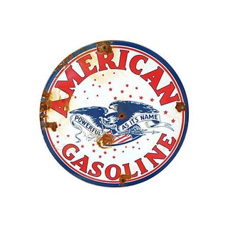 Heavy Porcelain on Metal American Gas Sign For Sale