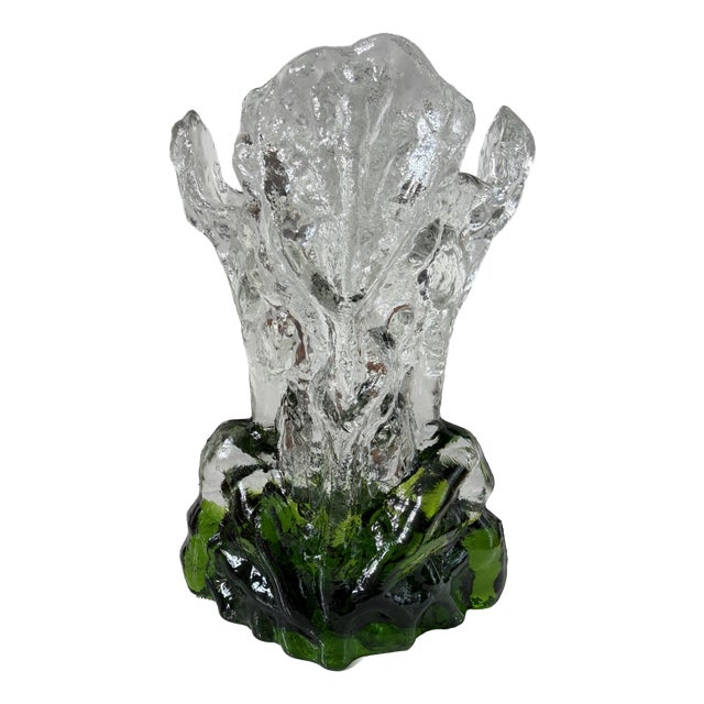 Green Glass Kasvimaaalla Vase by Pertti Santalahti for Humppila, Finland, 1980s For Sale