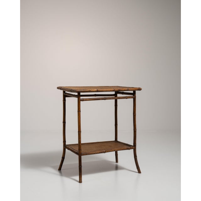 19th Century France Napoleon III Brown Bamboo Side Table For Sale - Image 4 of 13