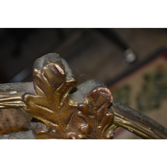 Vintage Large Ornate Wavy Scrolled Edge Gold Wall / Mantel Mirror For Sale - Image 4 of 15