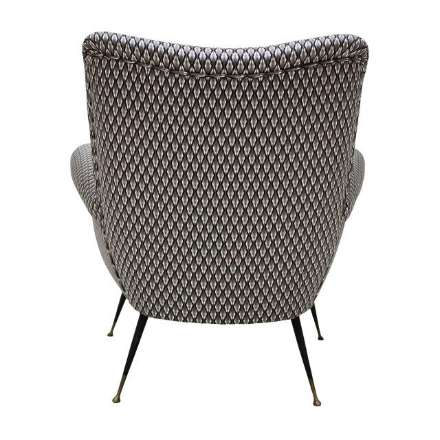 Mid-Century Armchair in Serpentino Fabric by Gigi Radice For Sale - Image 4 of 11