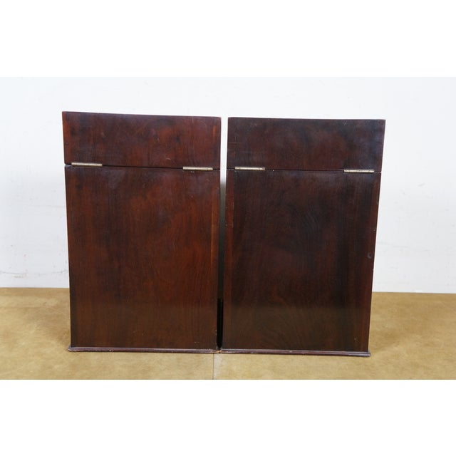 Brown Antique Late 18th C. English George III Mahogany Fitted Cutlery Knife Boxes Pair For Sale - Image 8 of 17