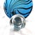 Glass Blue and Black Striped Wide Bottom Decanter or Vase # 27159 For Sale - Image 7 of 7